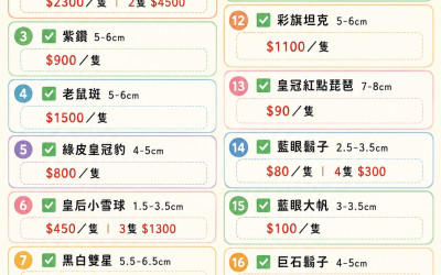 🐟 異形魚現貨價目表 🐟