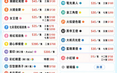 📢✨小型燈魚單公告 ✨📢